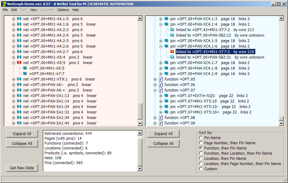 okno programu NetGraph